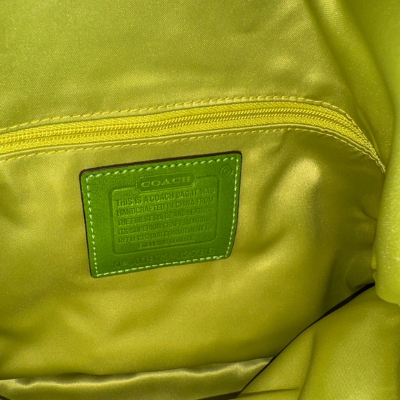Coach Green Suede Shoulder Bag - Picture 9 of 13